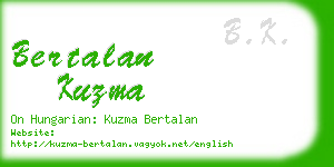 bertalan kuzma business card